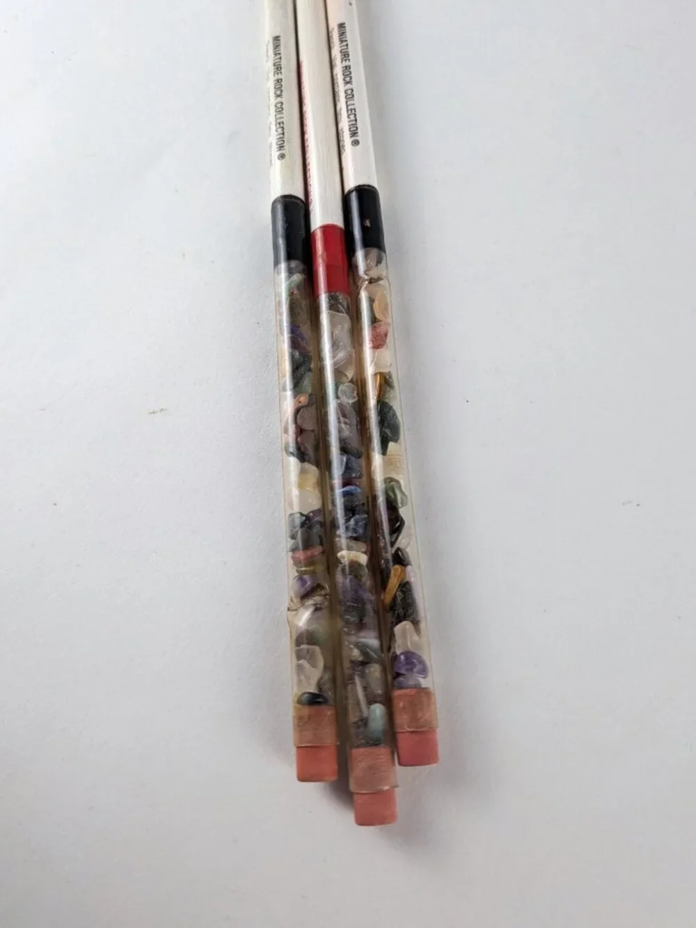 Vintage 90s Mini Rock Collection Souvenir Pencils Lot x3